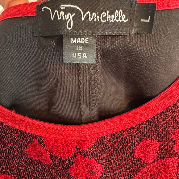 Y2K Hearts My Michelle Baby doll shirt dress black and red novelty print - Picture 4 of 4